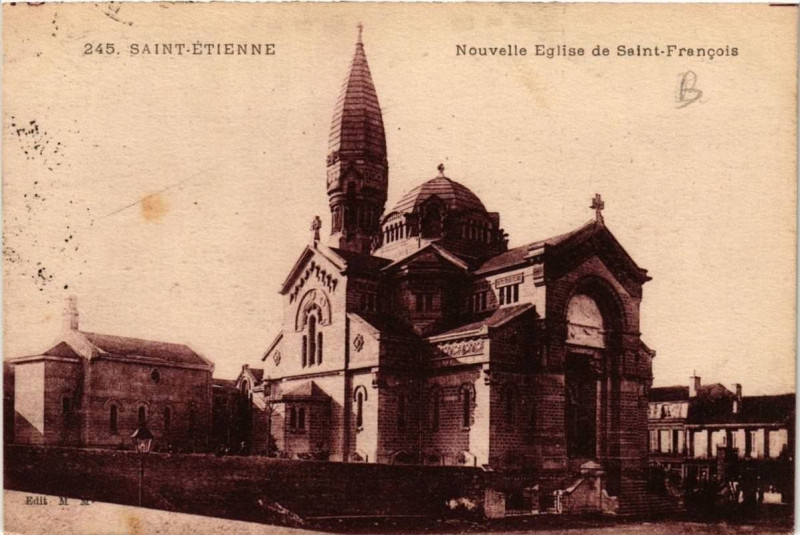 Carte postale ancienne Saint-Etienne Nouvelle Eglise de Saint-FRANCois à Saint-Étienne