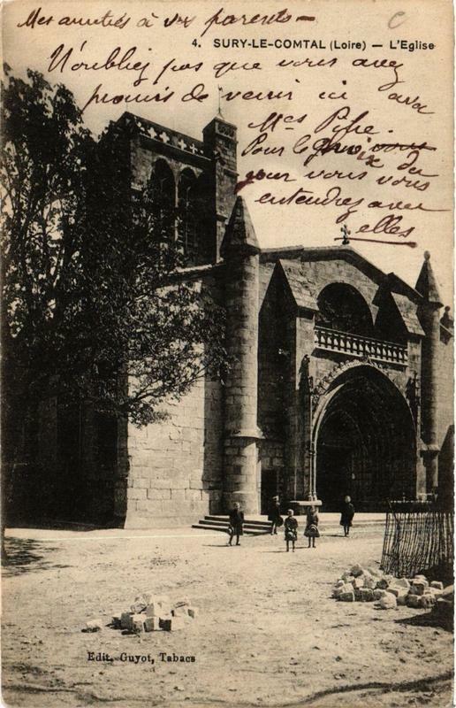 Carte postale ancienne Sury-le-Comtal L'Eglise à Sury-le-Comtal