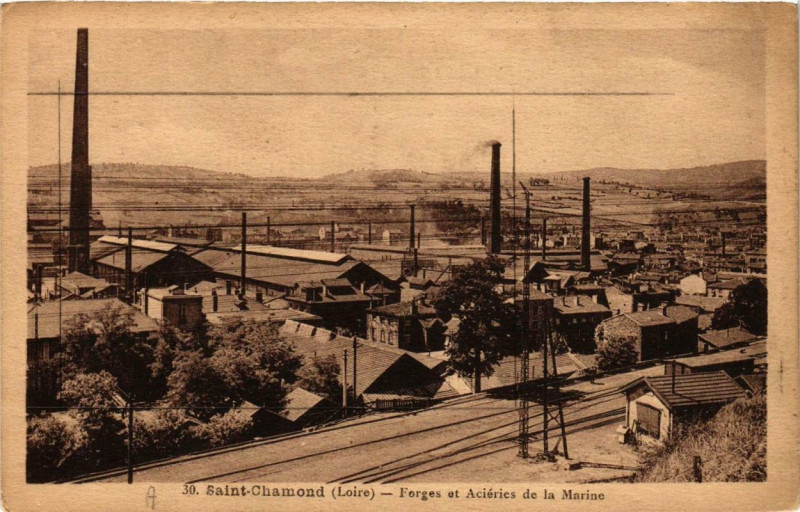 Carte postale ancienne Saint-Chamond Forges et Acieries de la Marine à Saint-Chamond