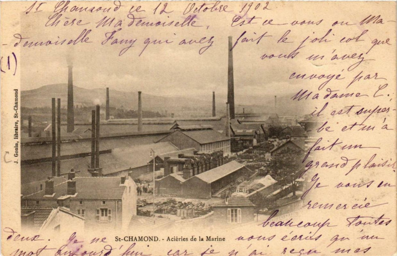 Carte postale ancienne Saint-Chamond Acieries de la Marine à Saint-Chamond