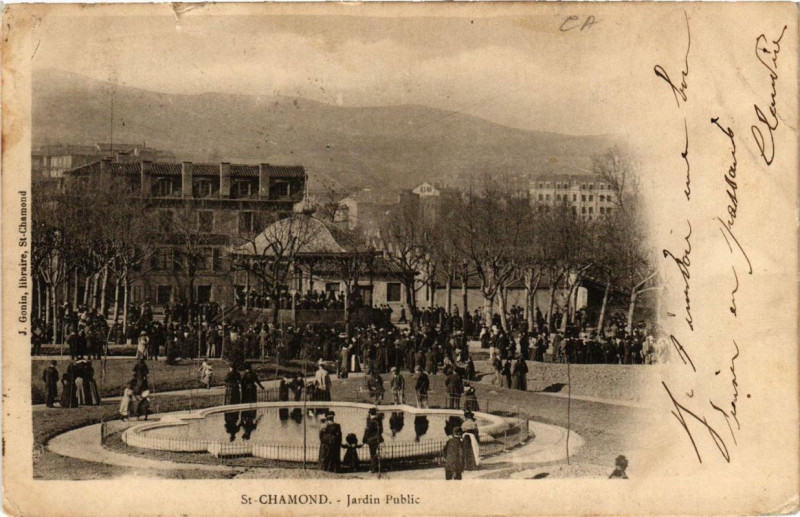 Carte postale ancienne Saint-Chamond Jardin Public à Saint-Chamond