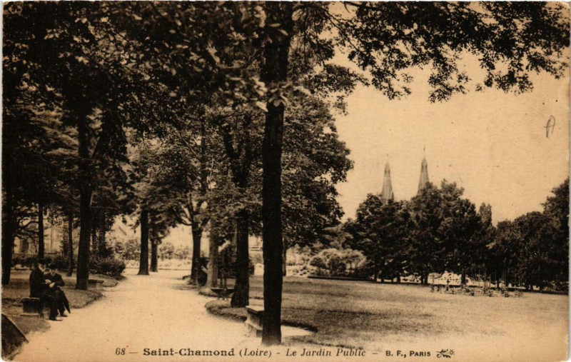 Carte postale ancienne Saint-Chamond Le Jardin Public à Saint-Chamond