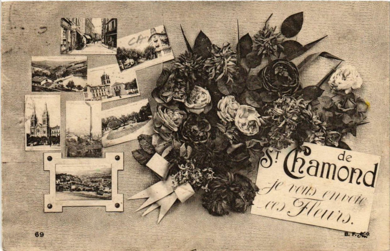 Carte postale ancienne Saint-Chamond Souvenir de Saint-Chamond à Saint-Chamond