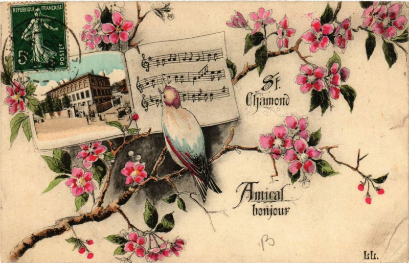 Carte postale ancienne Saint-Chamond Souvenir de Saint-Chamond à Saint-Chamond