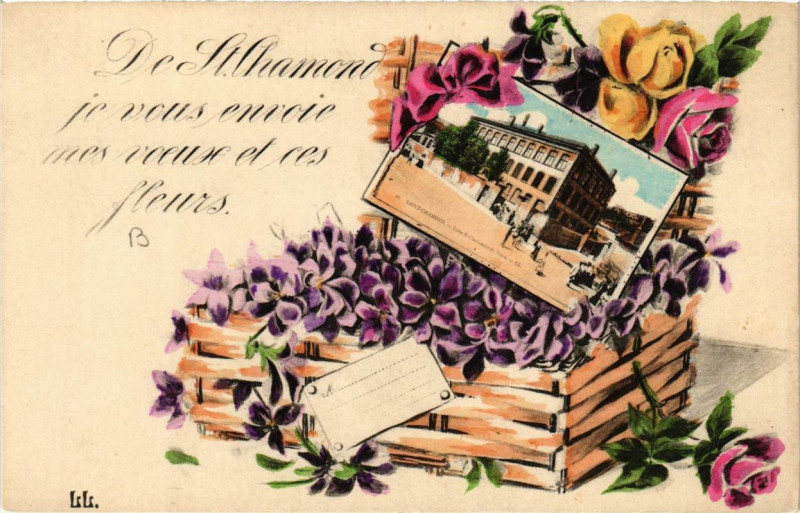 Carte postale ancienne Saint-Chamond Souvenir de Saint-Chamond à Saint-Chamond