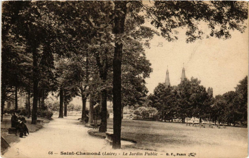 Carte postale ancienne Saint-Chamond Le Jardin Public à Saint-Chamond