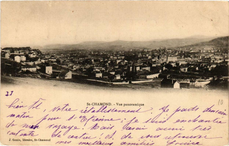 Carte postale ancienne Saint-Chamond Vue Panoramique à Saint-Chamond