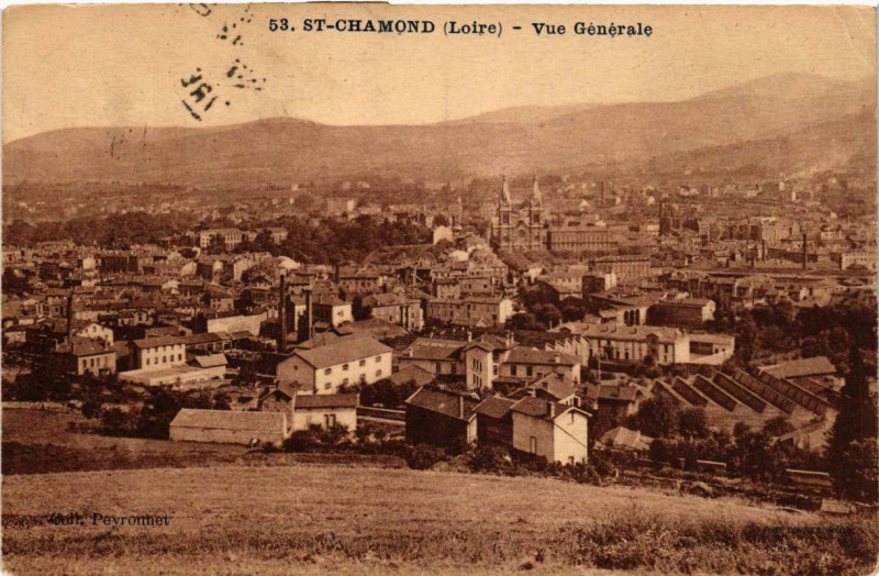 Carte postale ancienne Saint-Chamond Vue générale à Saint-Chamond