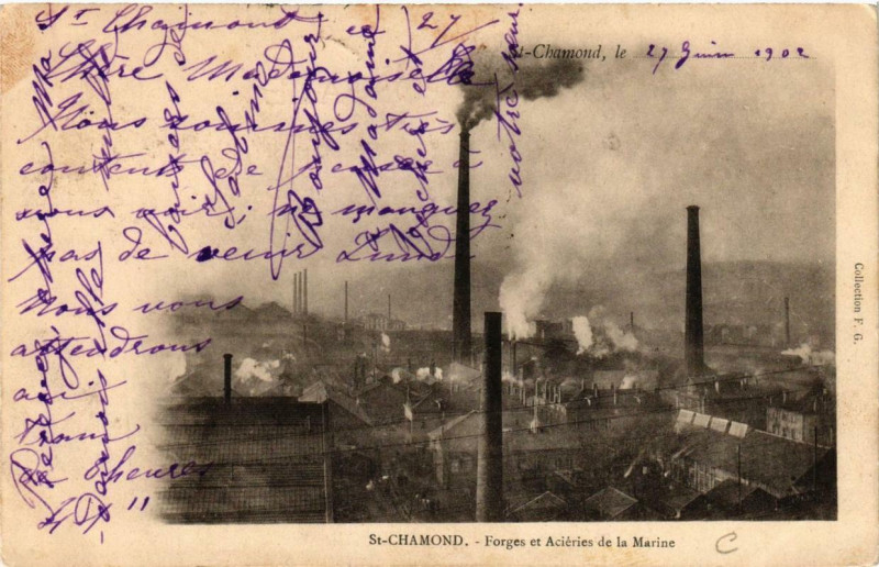 Carte postale ancienne Saint-Chamond Forges et Acieries de la Marine à Saint-Chamond