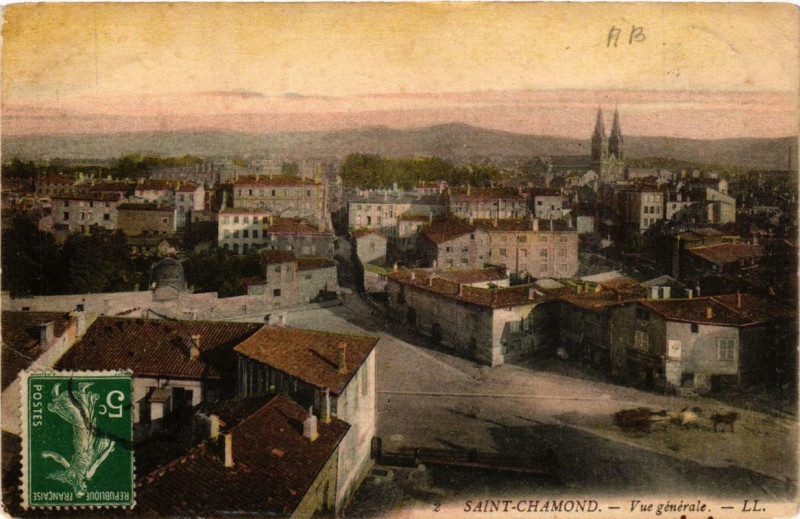 Carte postale ancienne Saint-Chamond Vue générale à Saint-Chamond