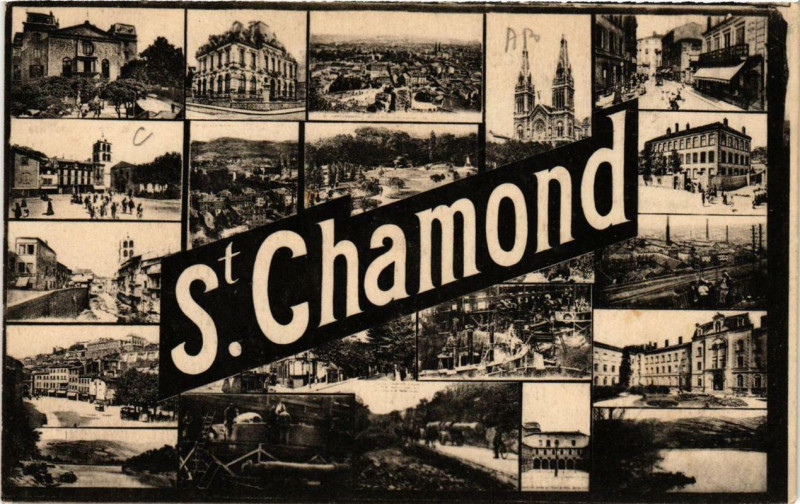 Carte postale ancienne Saint-Chamond Souvenir à Saint-Chamond