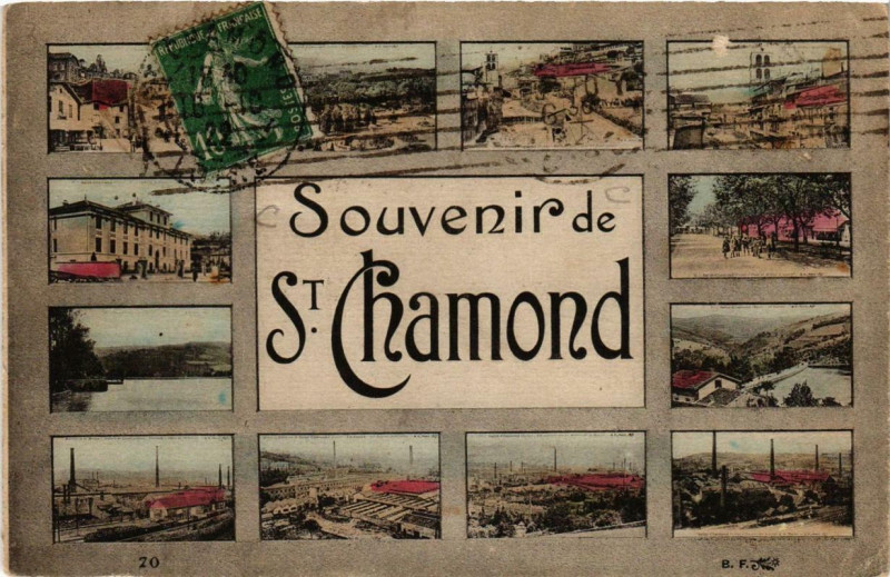 Carte postale ancienne Saint-Chamond Souvenir de Saint-Chamond à Saint-Chamond