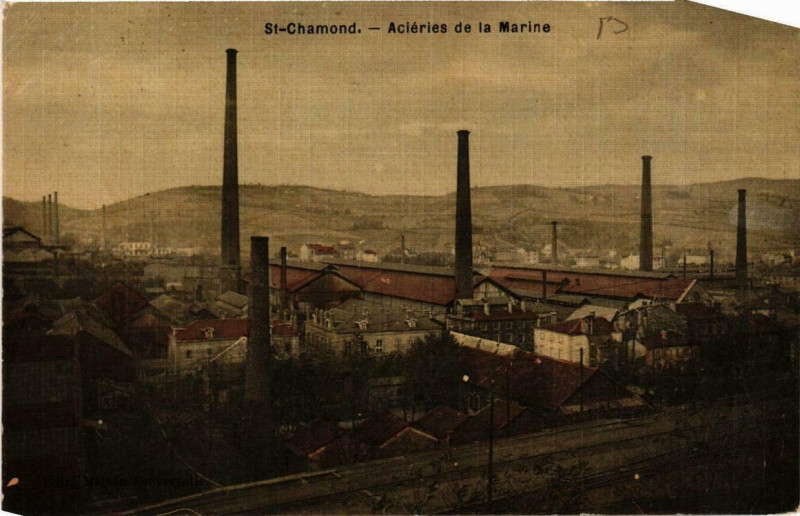 Carte postale ancienne Saint-Chamond Acieries de la Marine à Saint-Chamond