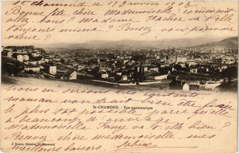 Carte postale ancienne Saint-Chamond Vue Panoramique à Saint-Chamond