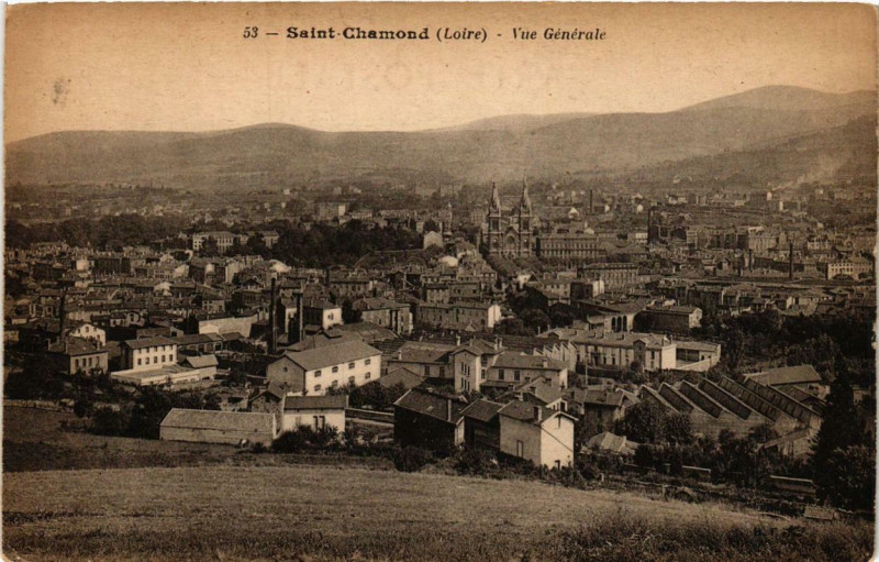 Carte postale ancienne Saint-Chamond Vue générale à Saint-Chamond