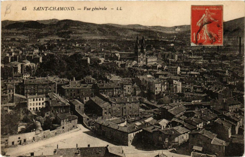 Carte postale ancienne Saint-Chamond Vue générale à Saint-Chamond