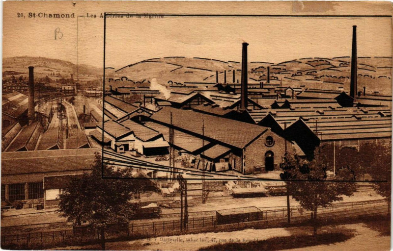 Carte postale ancienne Saint-Chamond Ateliers des Acieries de la Marine à Saint-Chamond
