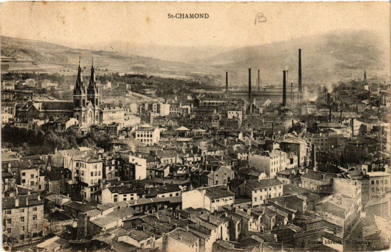 Carte postale ancienne Saint-Chamond Vue générale à Saint-Chamond