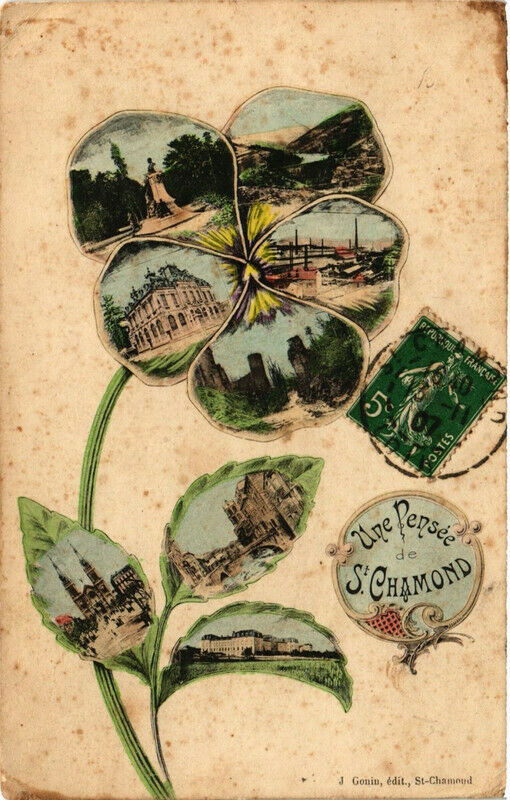 Carte postale ancienne Saint-Chamond Une Pensée de Saint-Chamond à Saint-Chamond