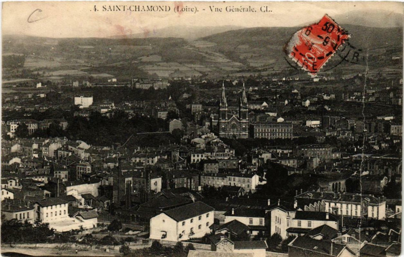 Carte postale ancienne Saint-Chamond Vue générale à Saint-Chamond