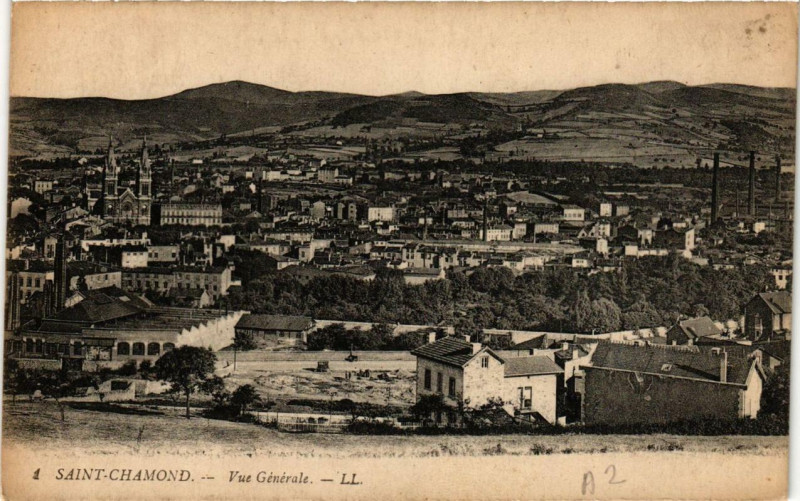 Carte postale ancienne Saint-Chamond Vue générale à Saint-Chamond