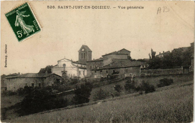 Carte postale ancienne Saint-Just-en-Doizieu Vue générale
