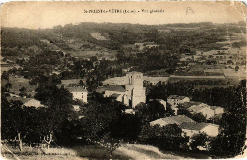 Carte postale ancienne Saint-Priest-la-Vetre Vue générale à Saint-Priest-la-Vêtre