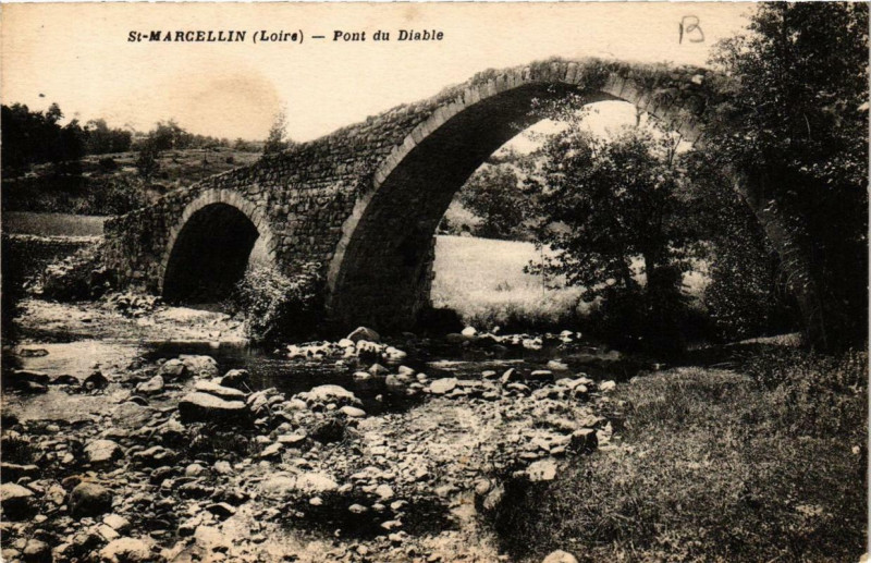 Carte postale ancienne Saint-Marcellin Pont du Diable