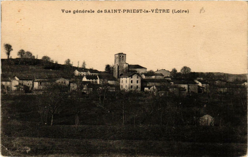 Carte postale ancienne Vue générale de Saint-Priest-la-Vetre à Saint-Priest-la-Vêtre