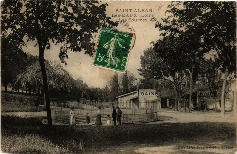 Carte postale ancienne Saint-Alban-les-Eaux Les Sources à Saint-Alban-les-Eaux