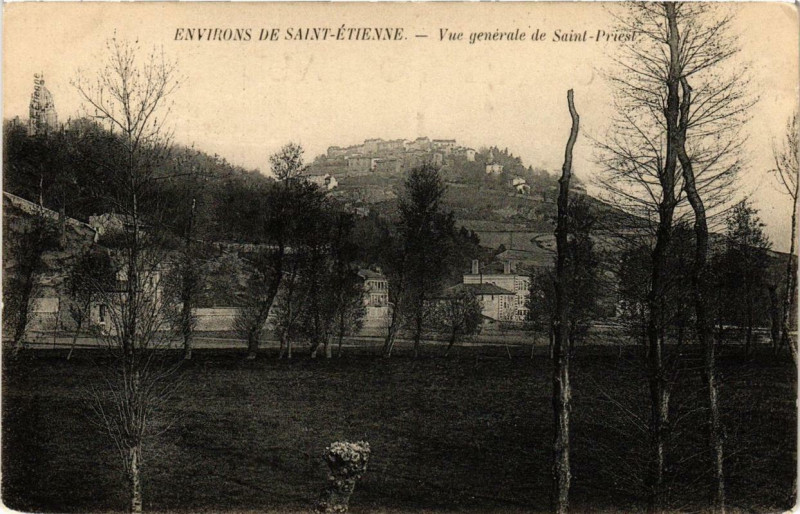 Carte postale ancienne Env. de Saint-Etienne Vue générale de Saint-Priest à Saint-Étienne