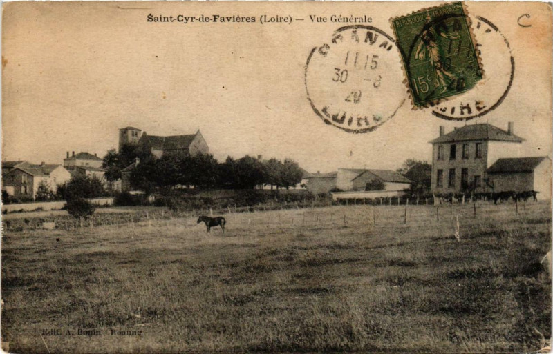 Carte postale ancienne Saint-Cyr-de-Favieres Vue générale à Saint-Cyr-de-Favières