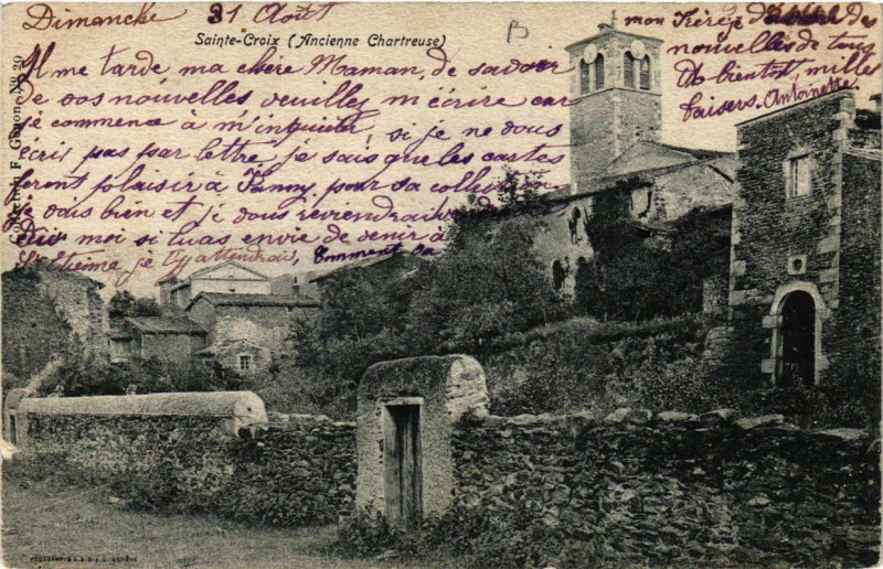 Carte postale ancienne Sainte-Croix Ancienne Chartreuse