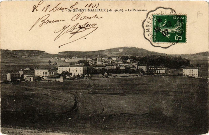 Carte postale ancienne Saint-Genest Malifaux Le Panorama à Saint-Genest-Malifaux