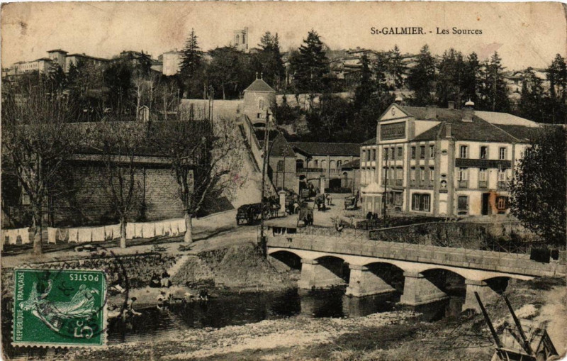 Carte postale ancienne Saint-Galmier Les Sources à Saint-Galmier
