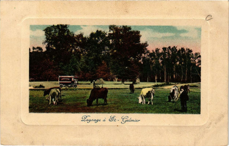 Carte postale ancienne Paysage a Saint-Galmier à Saint-Galmier