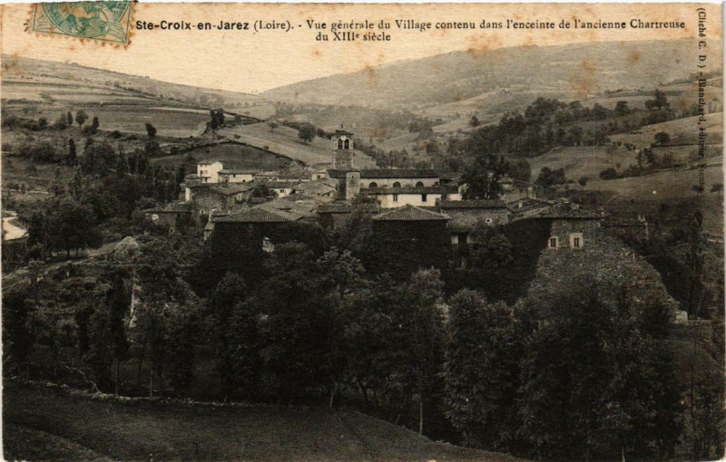Carte postale ancienne Sainte-Croix-en-Jarez Vue générale du Village à Sainte-Croix-en-Jarez