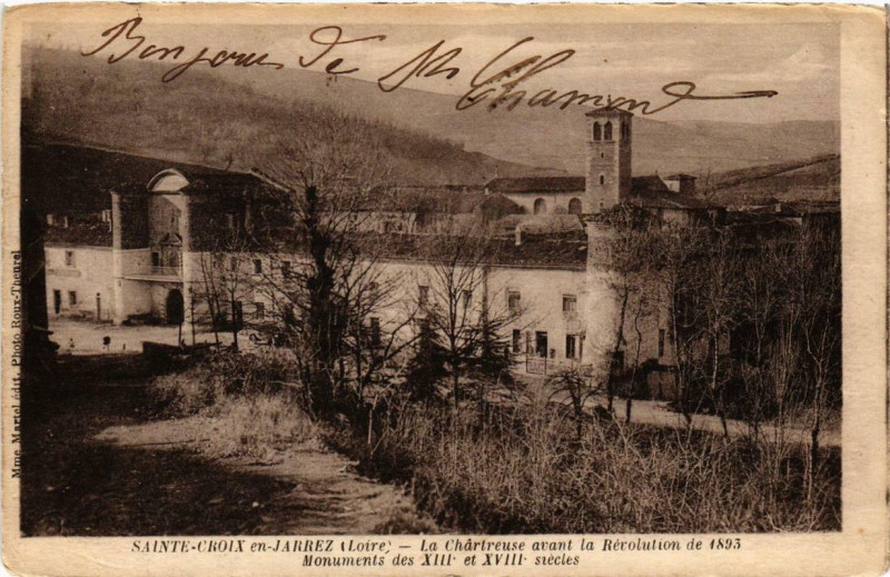 Carte postale ancienne Sainte-Croix-en-Jarez La Chartreuse avant la Revolution à Sainte-Croix-en-Jarez