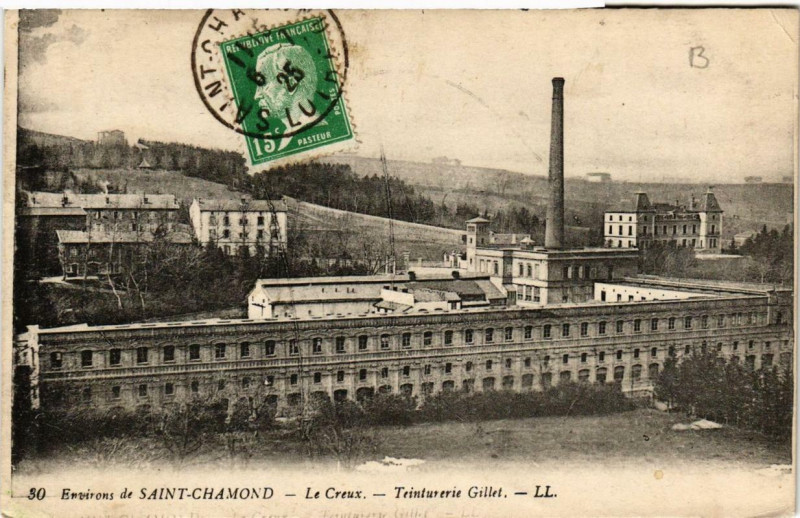 Carte postale ancienne Env. de Saint-Chamond-le-Creux Teinturerie Gillet à Saint-Chamond