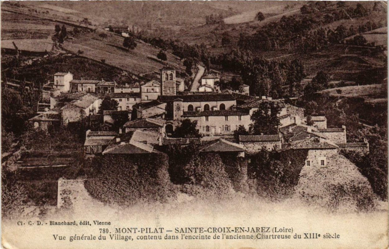 Carte postale ancienne Sainte-Croix-en-Jarez Vue générale du Village à Sainte-Croix-en-Jarez