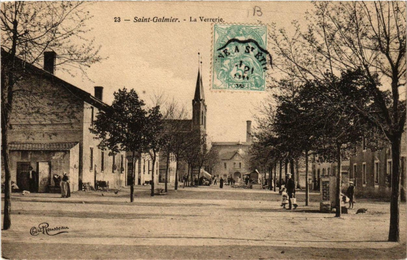 Carte postale ancienne Saint-Galmier La Verrerie à Saint-Galmier