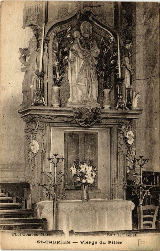 Carte postale ancienne Saint-Galmier Vierge du Pilier à Saint-Galmier