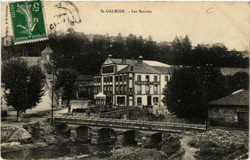 Carte postale ancienne Saint-Galmier Les Sources à Saint-Galmier