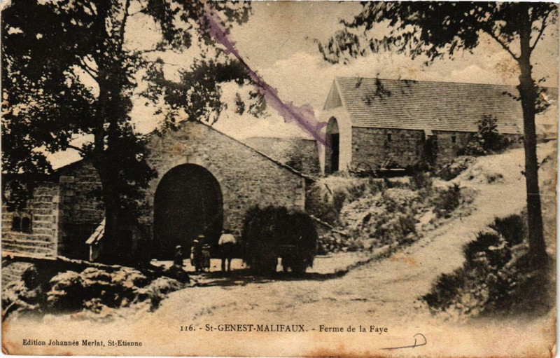 Carte postale ancienne Saint-Genest-Malifaux Ferme de la Faye à Saint-Genest-Malifaux