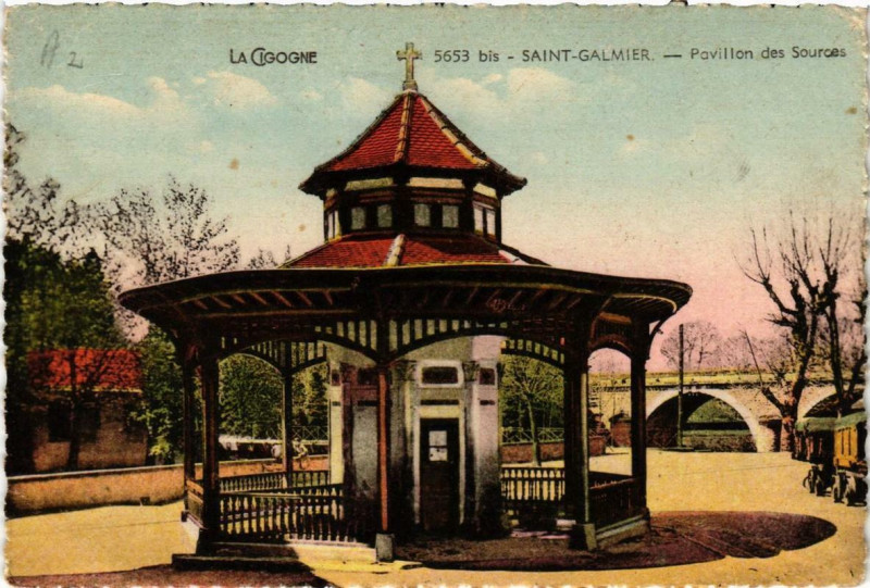 Carte postale ancienne Saint-Galmier Pavillon des Sources à Saint-Galmier