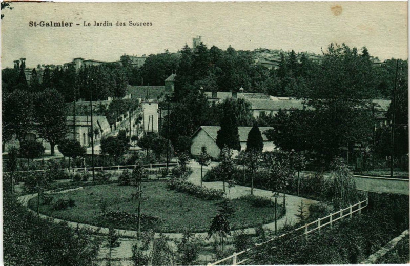 Carte postale ancienne Saint-Galmier Le Jardin des Sources à Saint-Galmier