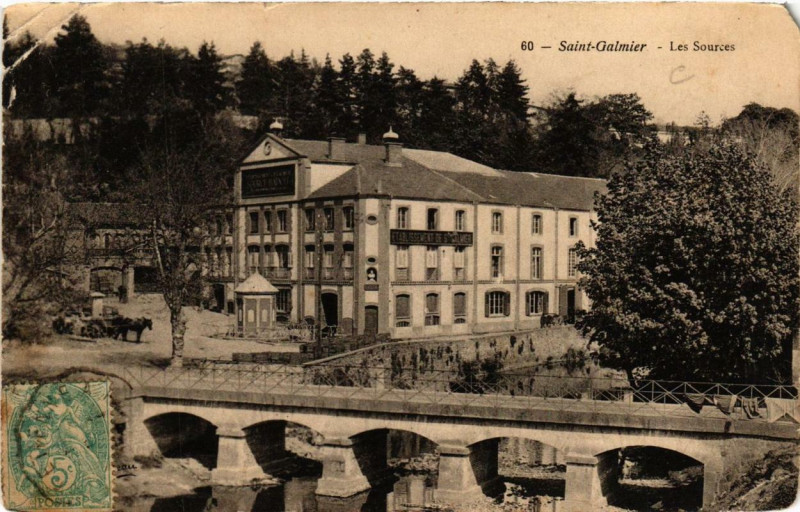 Carte postale ancienne Saint-Galmier Les Sources à Saint-Galmier