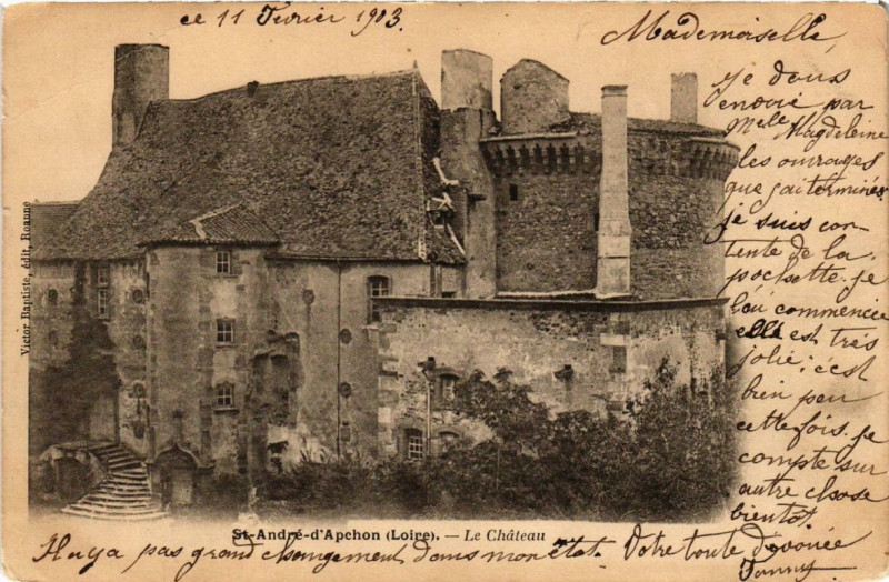 Carte postale ancienne Saint-Andre-d'Apchon Le Chateau à Saint-André-d'Apchon