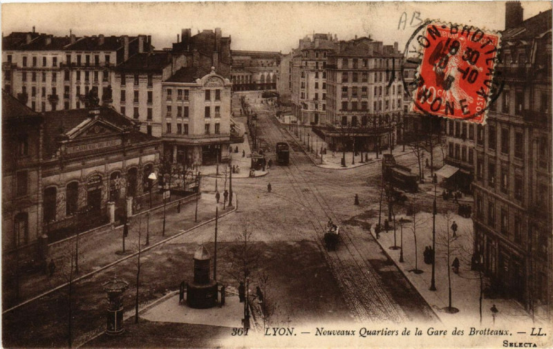 Carte postale ancienne Lyon - Nouveaux Quartiers de la Gare des Brotteaux à Lyon