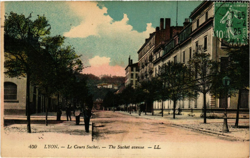 Carte postale ancienne Lyon - Le Cours Suchet à Lyon